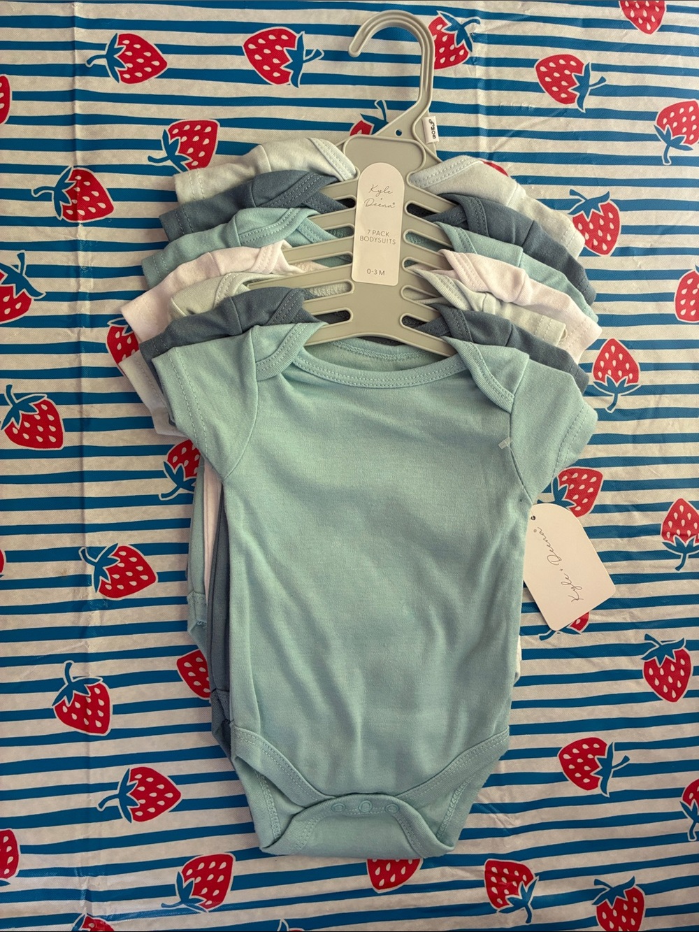 Baby Blue Short-Sleeve One-Piece Bodysuit (Pack)